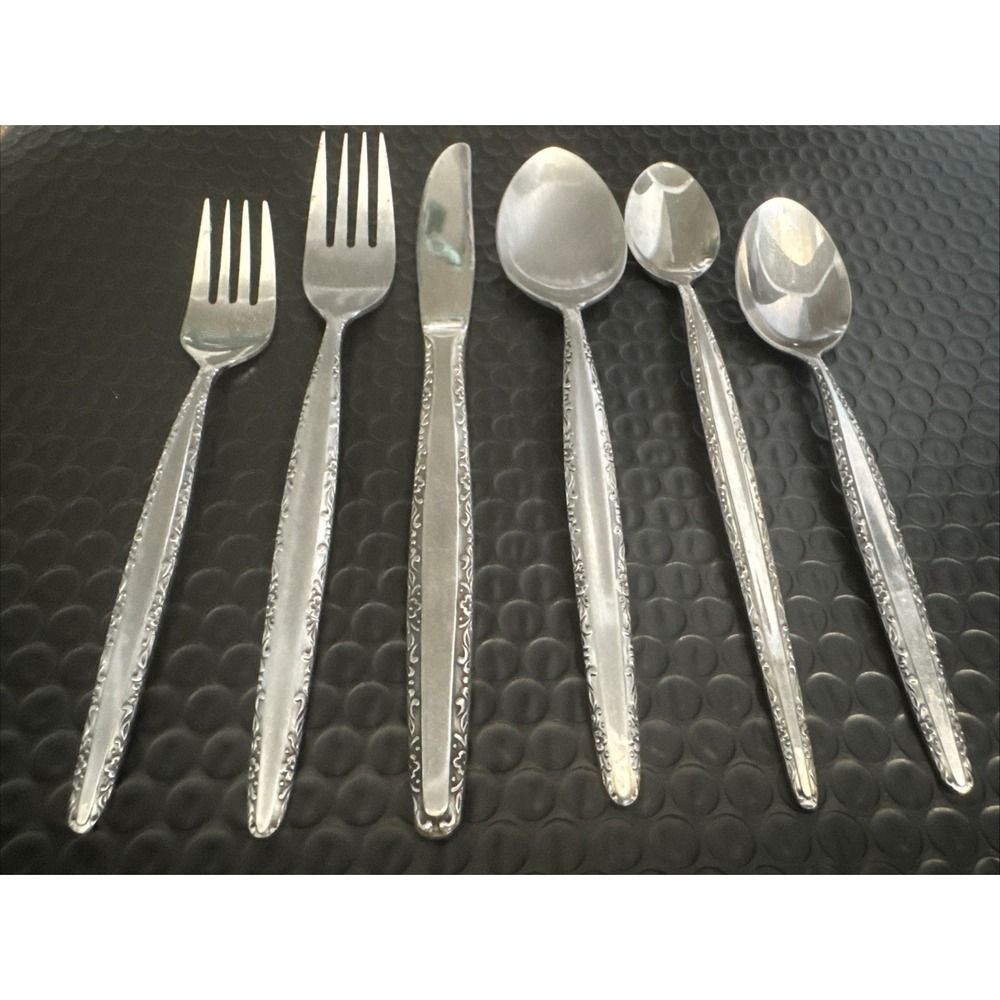 Riviera US United Silver Stainless Japan Livorno Pattern Flatware 6 Piece Place‎